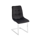 Ollie Comfy Chrome Base Dining Chair Set of 2 by Lavishway | Dining Chairs-24515