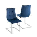 Ollie Comfy Chrome Base Dining Chair Set of 2 by Lavishway | Dining Chairs-24510