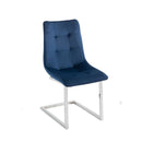 Ollie Comfy Chrome Base Dining Chair Set of 2 by Lavishway | Dining Chairs-24527