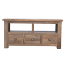 Johansen 3 Drawers Oak Finish Wooden TV Unit by Lavishway | TV Units Cabinets-58089