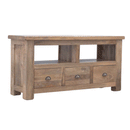 Johansen 3 Drawers Oak Finish Wooden TV Unit by Lavishway | TV Units Cabinets-58088