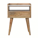 Anigma White Top Open Slot Bedside Table by Lavishway | Bedside Tables-58073