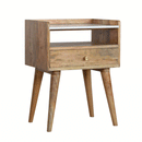 Anigma White Top Open Slot Bedside Table by Lavishway | Bedside Tables-58072