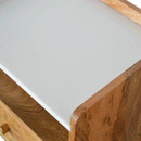 Anigma White Top Open Slot Bedside Table by Lavishway | Bedside Tables-58078