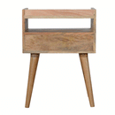 Anigma White Top Open Slot Bedside Table by Lavishway | Bedside Tables-58074