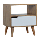 Anigma Open Slot White Bedside Table by Lavishway | Bedside Tables-58065
