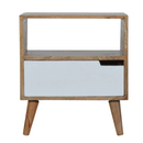 Anigma Open Slot White Bedside Table by Lavishway | Bedside Tables-58066