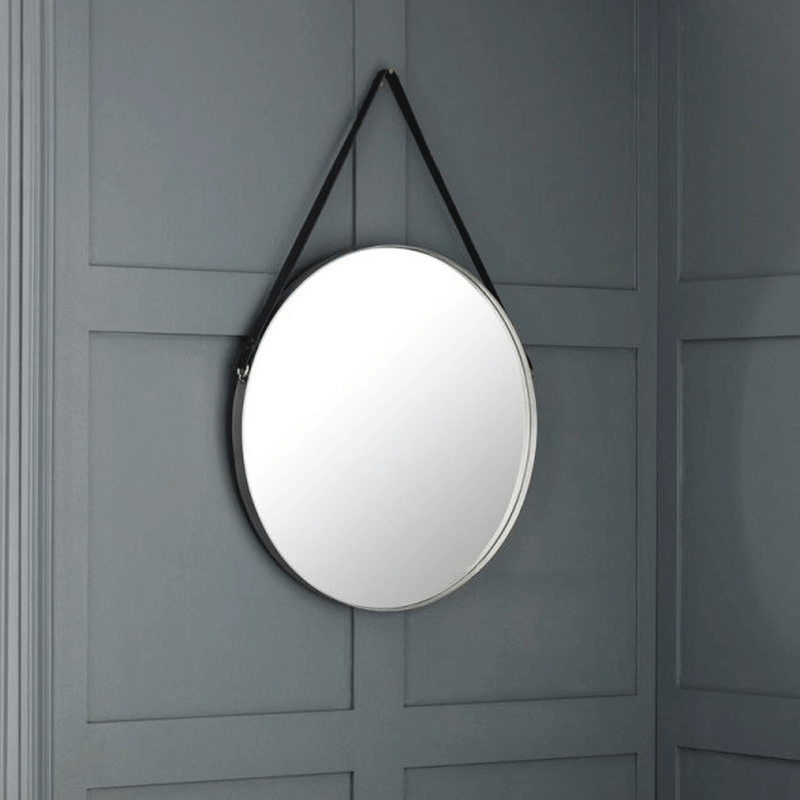 Opera Silver Round Wall Hanging Mirror by Lavishway | Wall Mirrors-61371