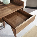 Ophelia Walnut Finish Single Drawer Desk by Lavishway | Reclaimed Wood Desks-23108