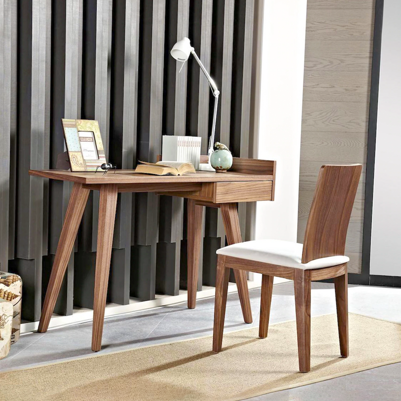 Ophelia Walnut Finish Single Drawer Desk