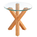 Oporto Glass Round Top Lamp Table by Lavishway | Side Tables-28419