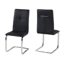 Opus Black Faux Leather Dining Chair Set of 2 by Lavishway | Dining Chairs-35284