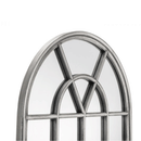 Opus Pewter Effect Arched Window Mirror by Lavishway | Wall Mirrors-61354