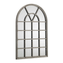 Opus Pewter Effect Arched Window Mirror by Lavishway | Wall Mirrors-61353