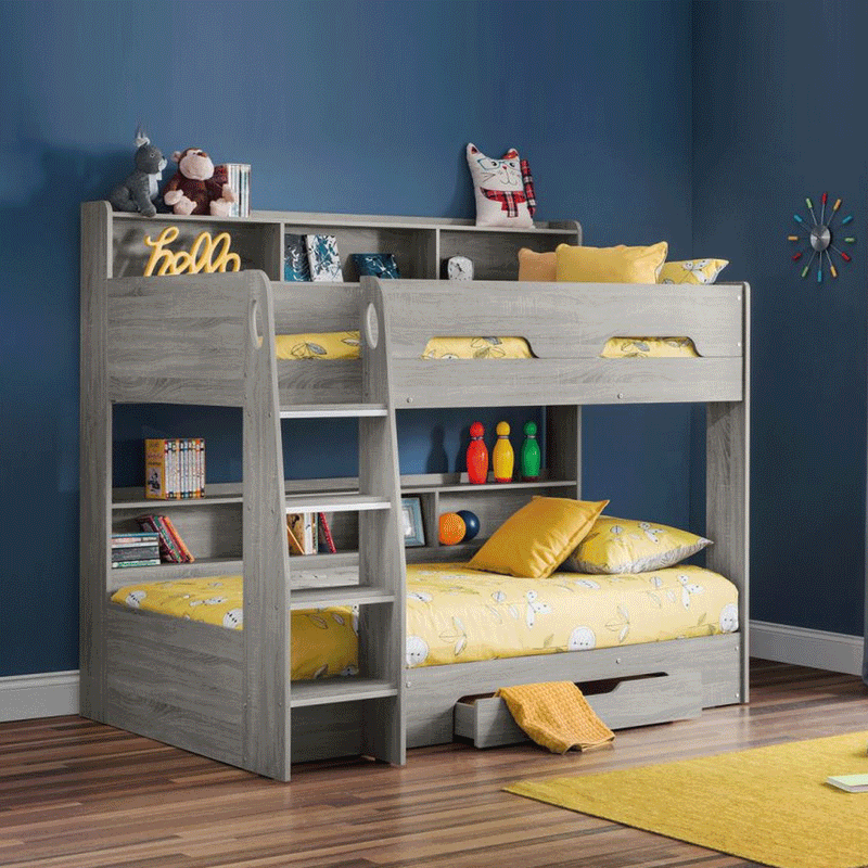Orion Robust Ladder Storage Bunk Bed by Lavishway | Wooden Beds-61340