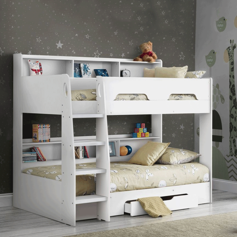Orion Robust Ladder Storage Bunk Bed by Lavishway | Wooden Beds-61341
