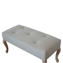 Orion Cream Fabric Studded Bedroom Bench by Lavishway | Benches & Storage Benches-21447