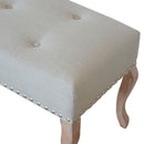 Orion Cream Fabric Studded Bedroom Bench by Lavishway | Benches & Storage Benches-21446