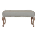 Orion Cream Fabric Studded Bedroom Bench by Lavishway | Benches & Storage Benches-21442