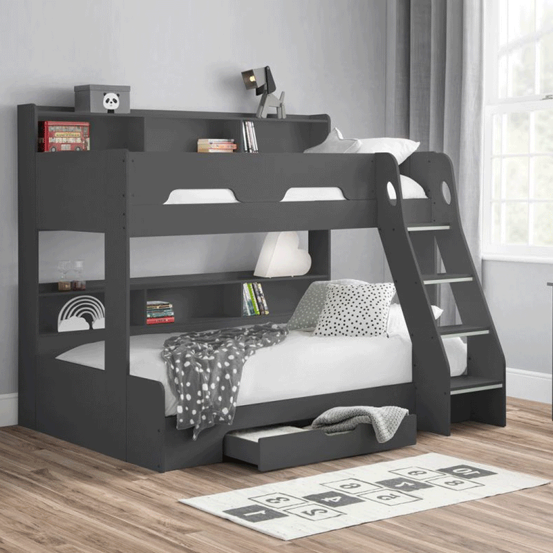 Orion Robust Ladder Triple Sleeper Bunk Bed by Lavishway | Wooden Beds-61307