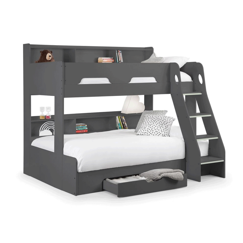 Orion Robust Ladder Triple Sleeper Bunk Bed by Lavishway | Wooden Beds-61313