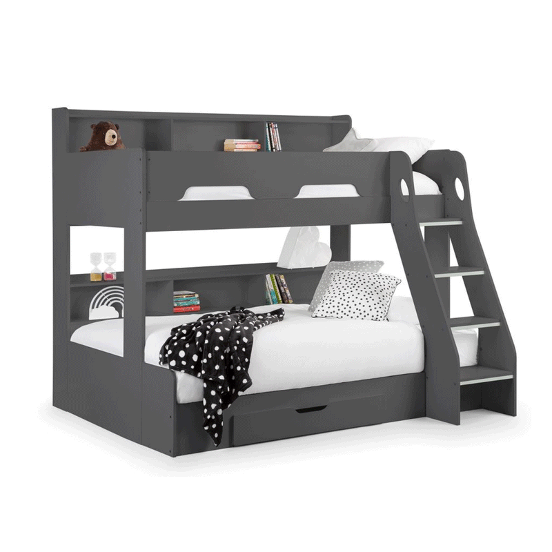 Orion Robust Ladder Triple Sleeper Bunk Bed by Lavishway | Wooden Beds-61311