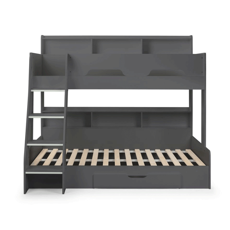 Orion Robust Ladder Triple Sleeper Bunk Bed by Lavishway | Wooden Beds-61309