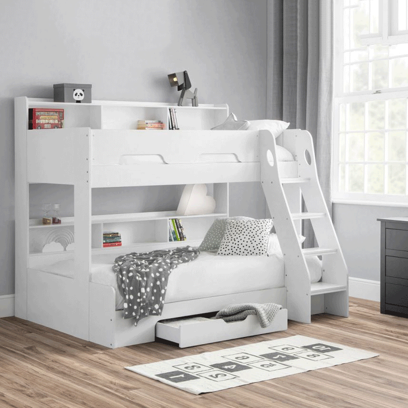 Orion Robust Ladder Triple Sleeper Bunk Bed by Lavishway | Wooden Beds-61308