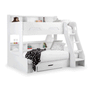 Orion Robust Ladder Triple Sleeper Bunk Bed by Lavishway | Wooden Beds-61312