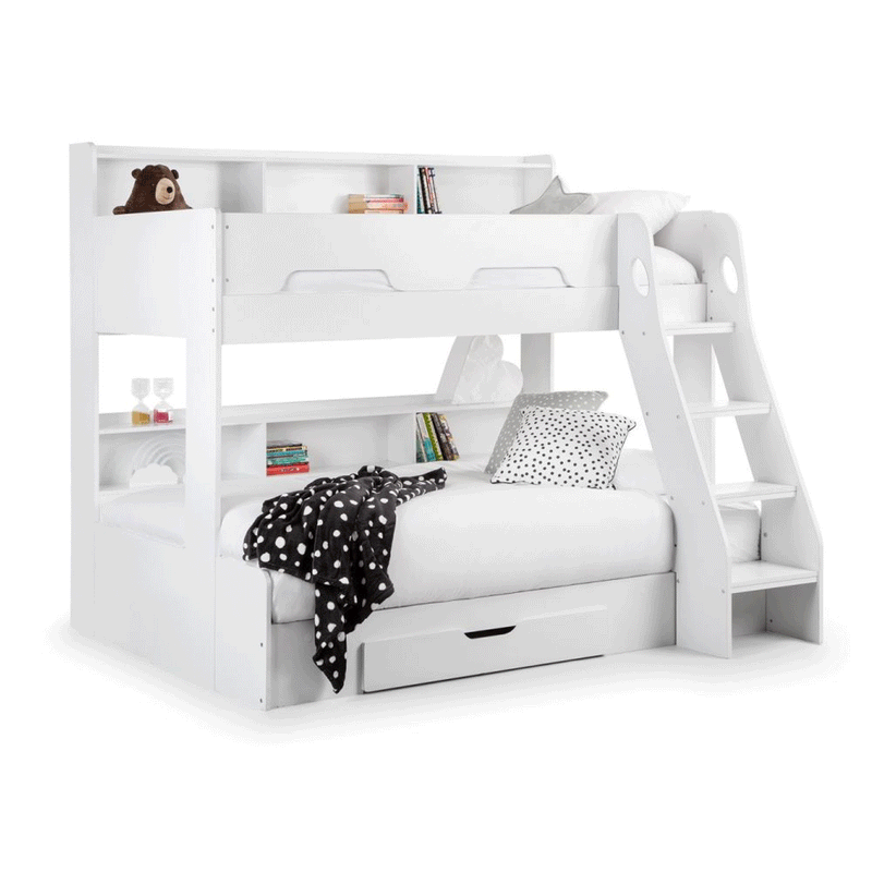 Orion Robust Ladder Triple Sleeper Bunk Bed by Lavishway | Wooden Beds-61312