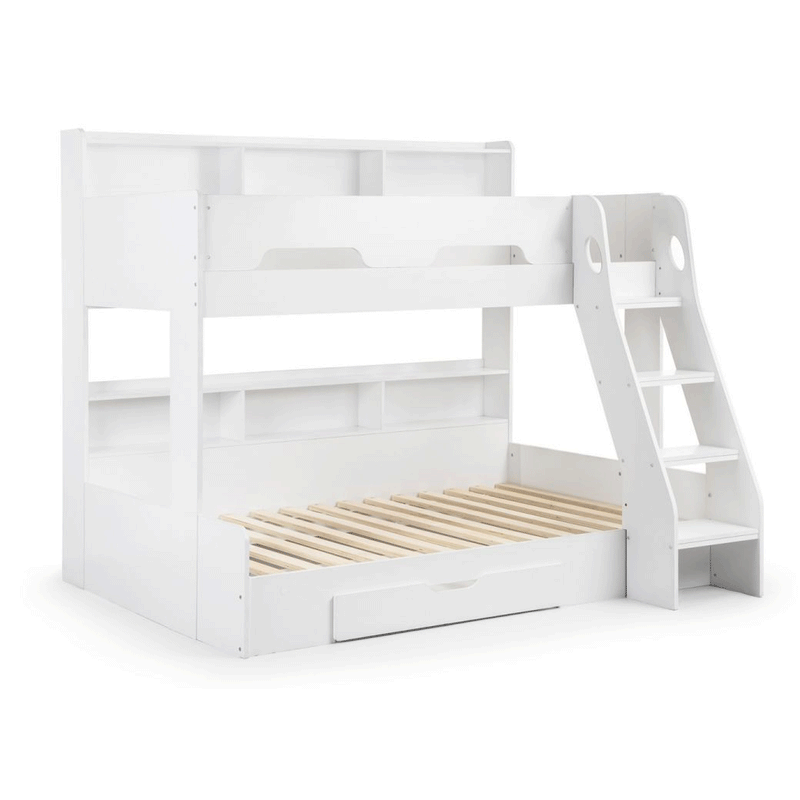 Orion Robust Ladder Triple Sleeper Bunk Bed by Lavishway | Wooden Beds-61314