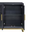 Orlando Black 4 Doors Sideboard & Mirror by Lavishway | Wall Mirrors-24334