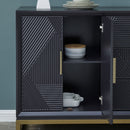Orlando Black 4 Doors Sideboard & Mirror by Lavishway | Wall Mirrors-24333