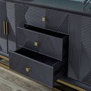 Orlando Black 4 Doors Sideboard & Mirror by Lavishway | Wall Mirrors-24332