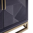 Orlando Black Finish 2 Doors Chest & Mirror by Lavishway | Wall Mirrors-24456