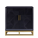 Orlando Black Finish 2 Doors Chest & Mirror by Lavishway | Wall Mirrors-24453
