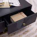 Orlando Black Finish 2 Drawers Coffee Table by Lavishway | Coffee Tables-24400