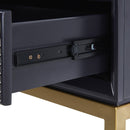 Orlando Black Finish 2 Drawers Console Table by Lavishway | Hallway Console Table-24389