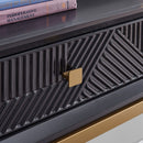 Orlando Black Finish 2 Drawers Console Table by Lavishway | Hallway Console Table-24385