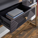 Orlando Black Finish 2 Drawers Console Table by Lavishway | Hallway Console Table-24384