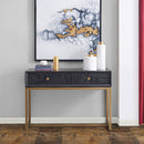 Orlando Black Finish 2 Drawers Console Table by Lavishway | Hallway Console Table-24382