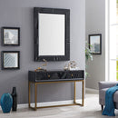 Orlando Black Finish 2 Drawers Console Table by Lavishway | Hallway Console Table-24379