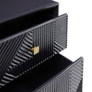 Orlando Black Finish 2 Drawers Side Table by Lavishway | Bedside Tables-24428
