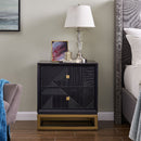 Orlando Black Finish 2 Drawers Side Table by Lavishway | Bedside Tables-24422