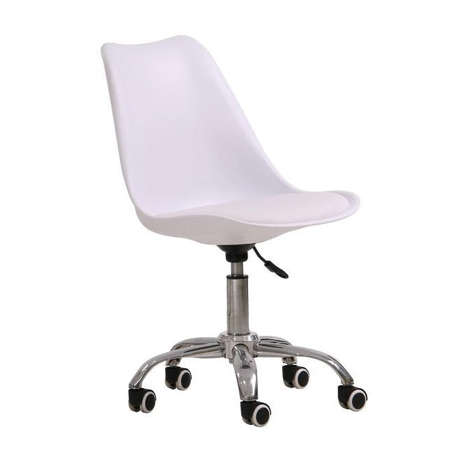 Orsen White Comfy Swivel Office Chair by Lavishway | Faux Chairs-35734