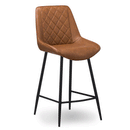 Oslo Tan Faux Leather Bar Chair by Lavishway | Bar Stools-51106