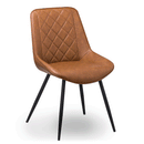 Oslo Modern Tan Faux Leather Dining Chair by Lavishway | Dining Chairs-51103