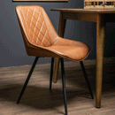 Oslo Modern Tan Faux Leather Dining Chair by Lavishway | Dining Chairs-51102
