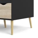 Oslo Black & Oak Finish 2 Doors Wardrobe