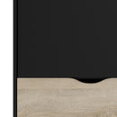 Oslo Black & Oak Finish 2 Doors Wardrobe